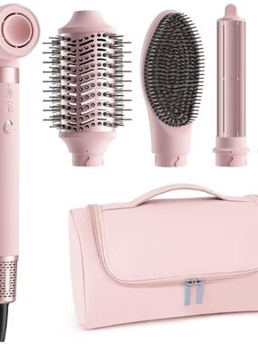 Pink Hair Dryer with Attachments